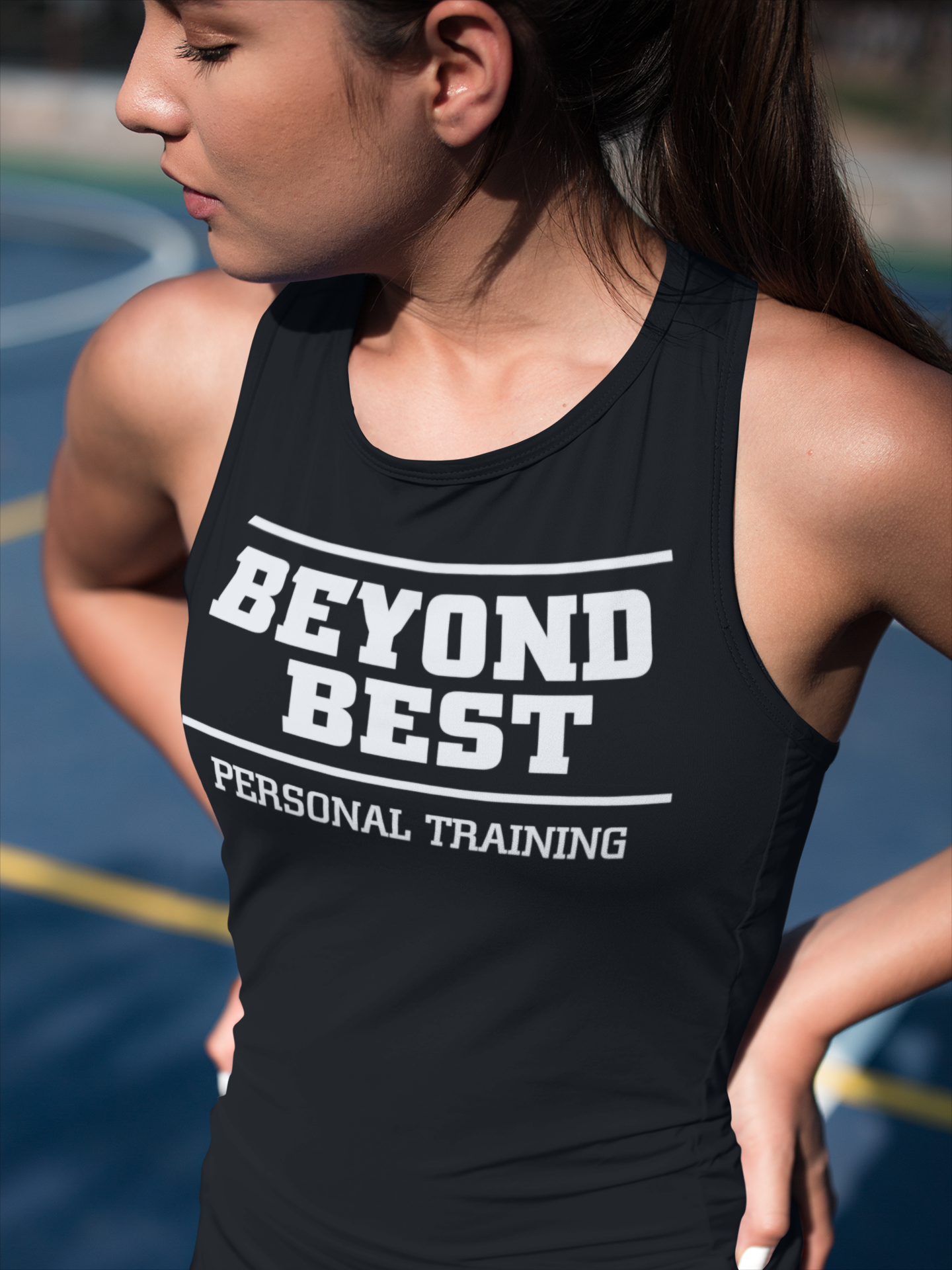 Beyond Best - Women's Racerback Singlet - Chest Print - SINISTER KINGS