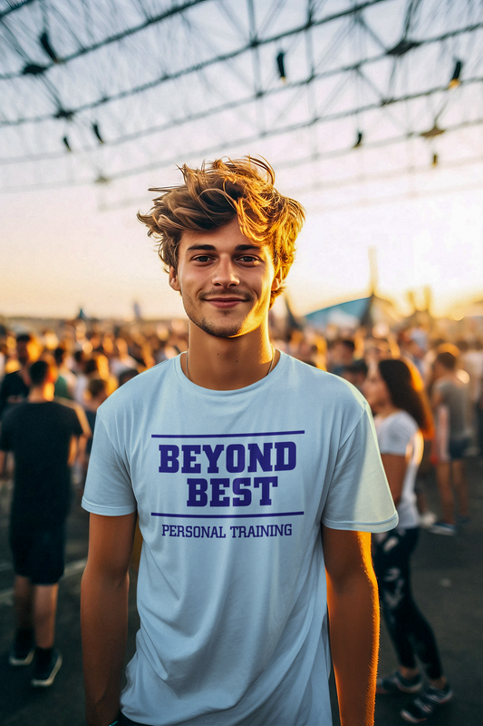 Beyond Best - Men's T-Shirt - Chest Print - Navy Blue Logo